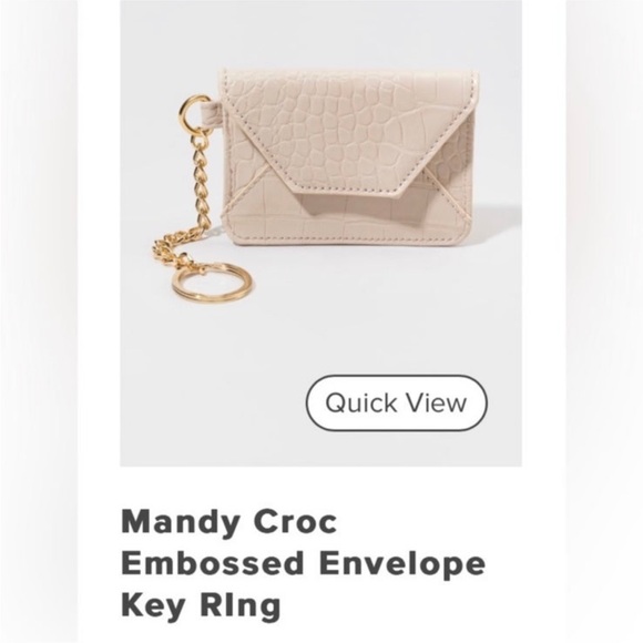 Francesca’s collections Mandy Croc Embossed Envelope Key Ring in black color - Picture 4 of 12